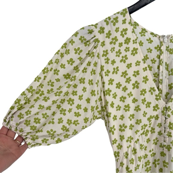 Faithfull the Brand NWT Women's 4 Rubinetti Gita Floral Print Green Midi Dress - Picture 6 of 13